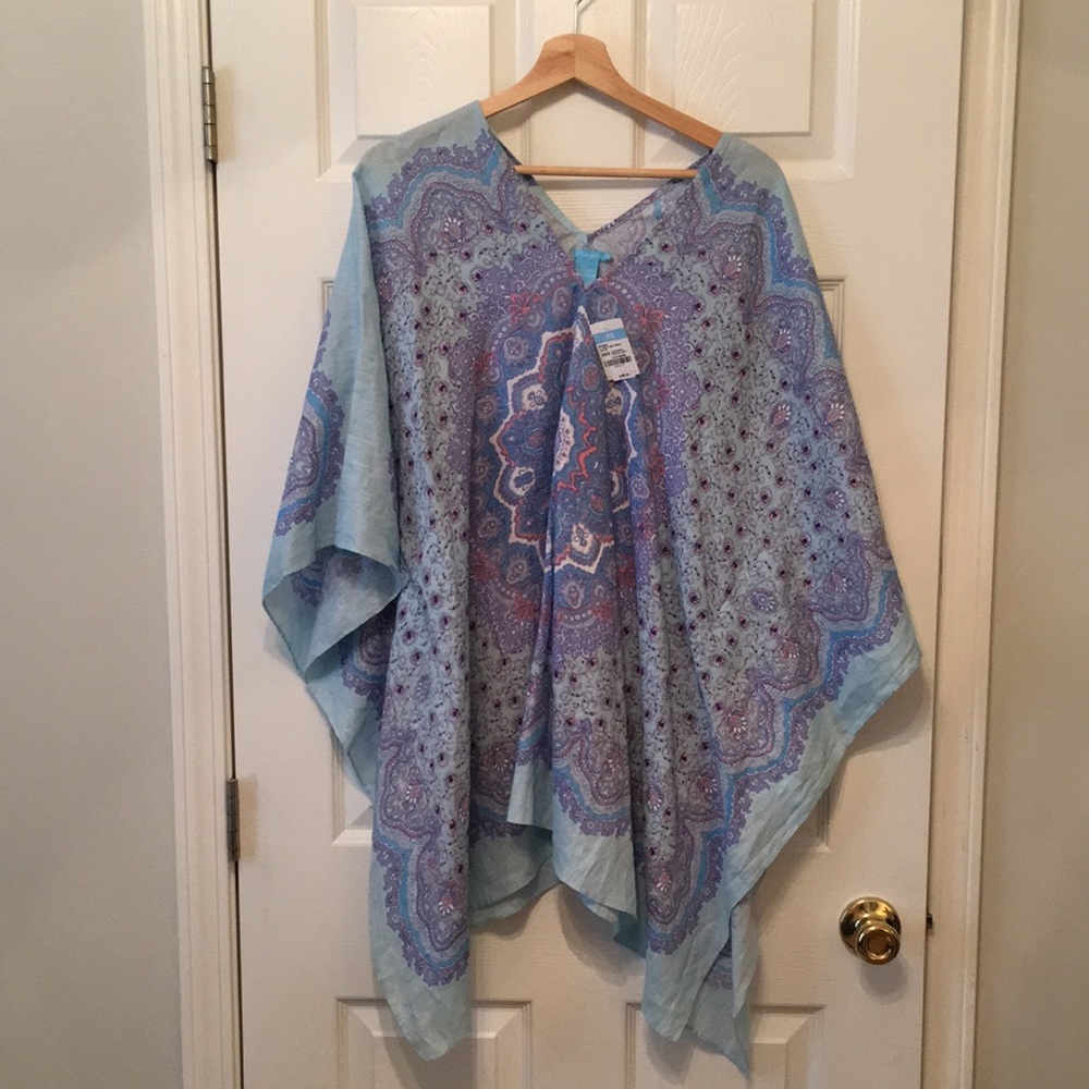 JMclaugglin v-neck linen caftan, poncho or tunic… new with tags!